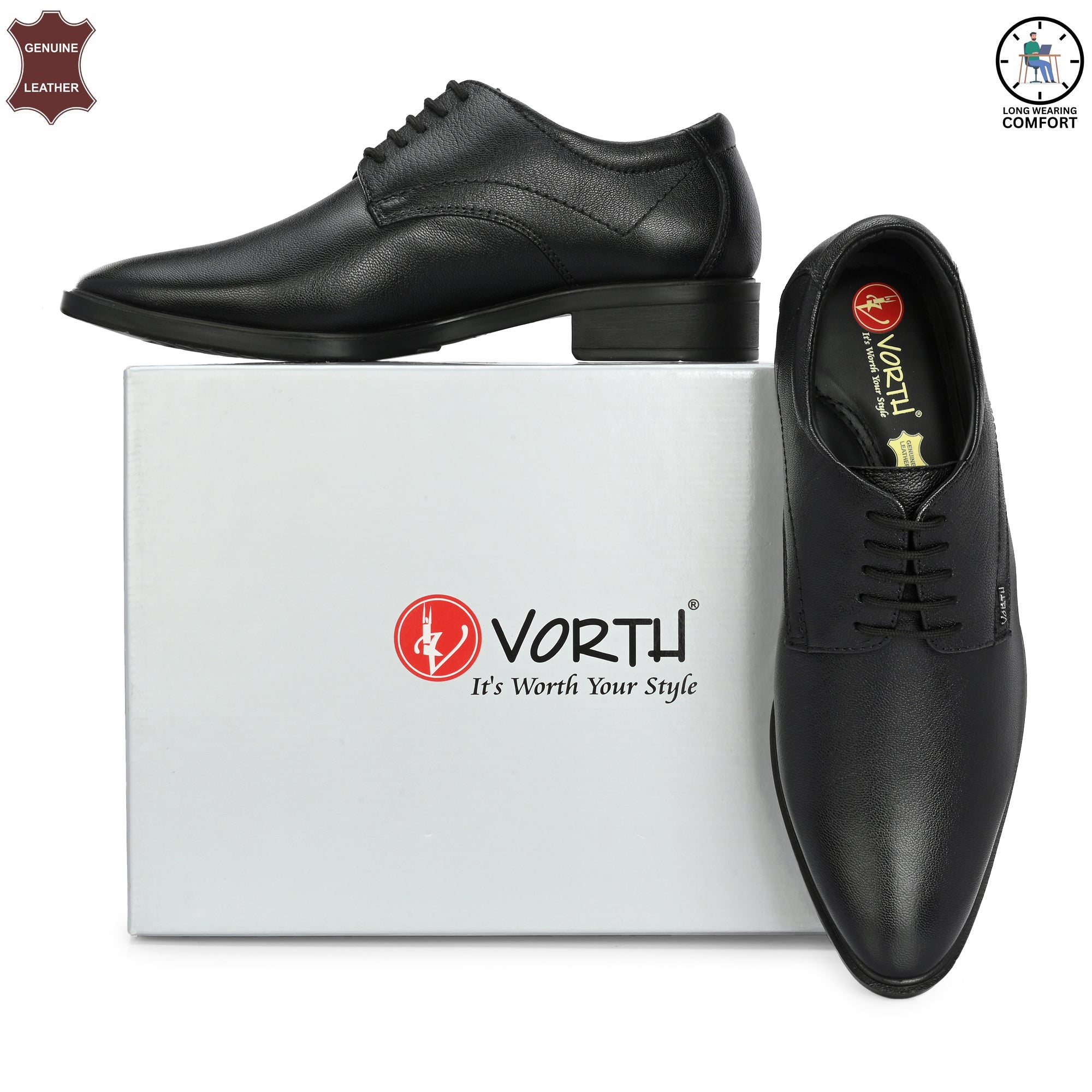 Black Genuine Leather Lace up Shoes | Men’s Pointed Toe Lace-up Shoes