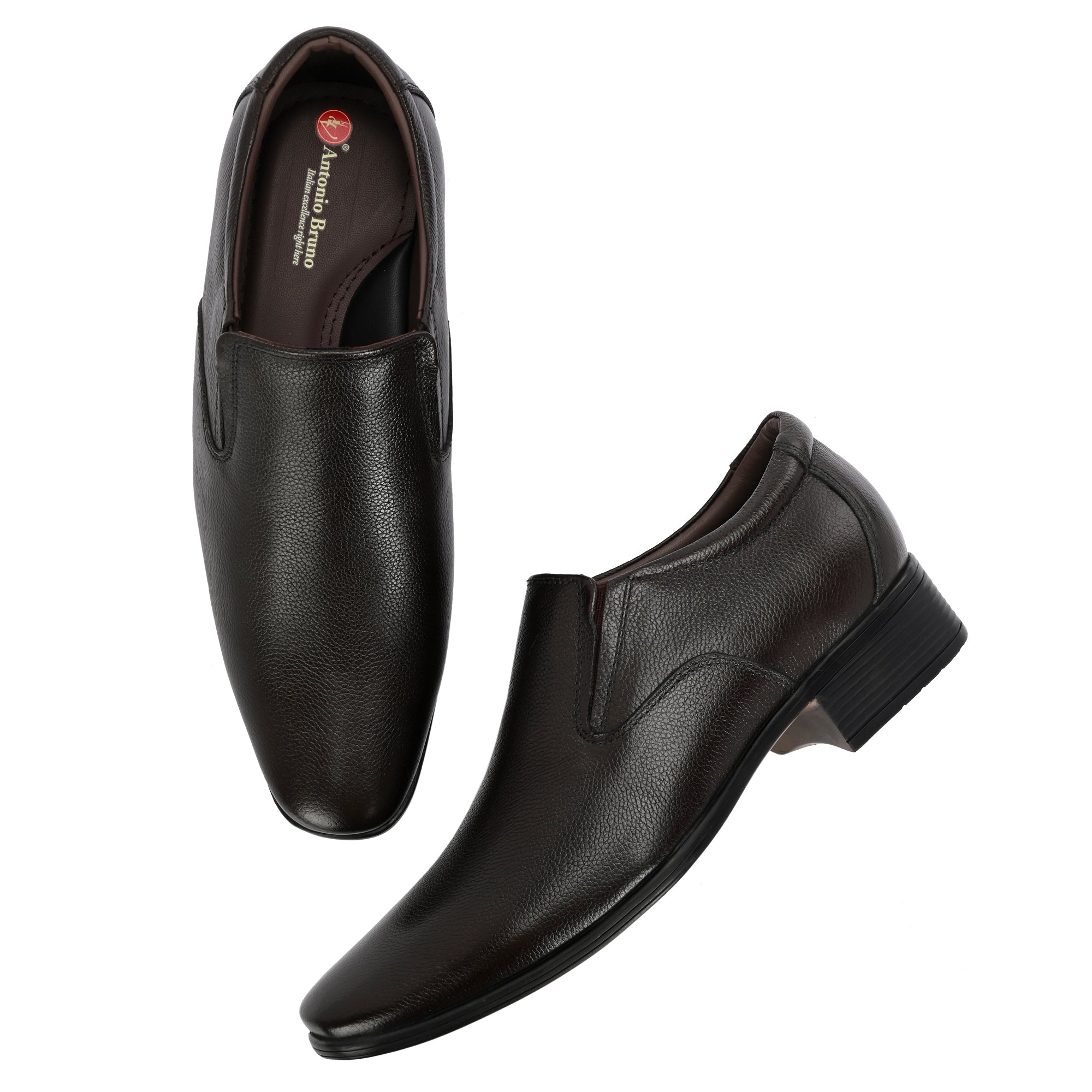 Comfortable Genuine Leather Brown Slip on Shoes for Men | Antonio Bruno 1944401 Brown