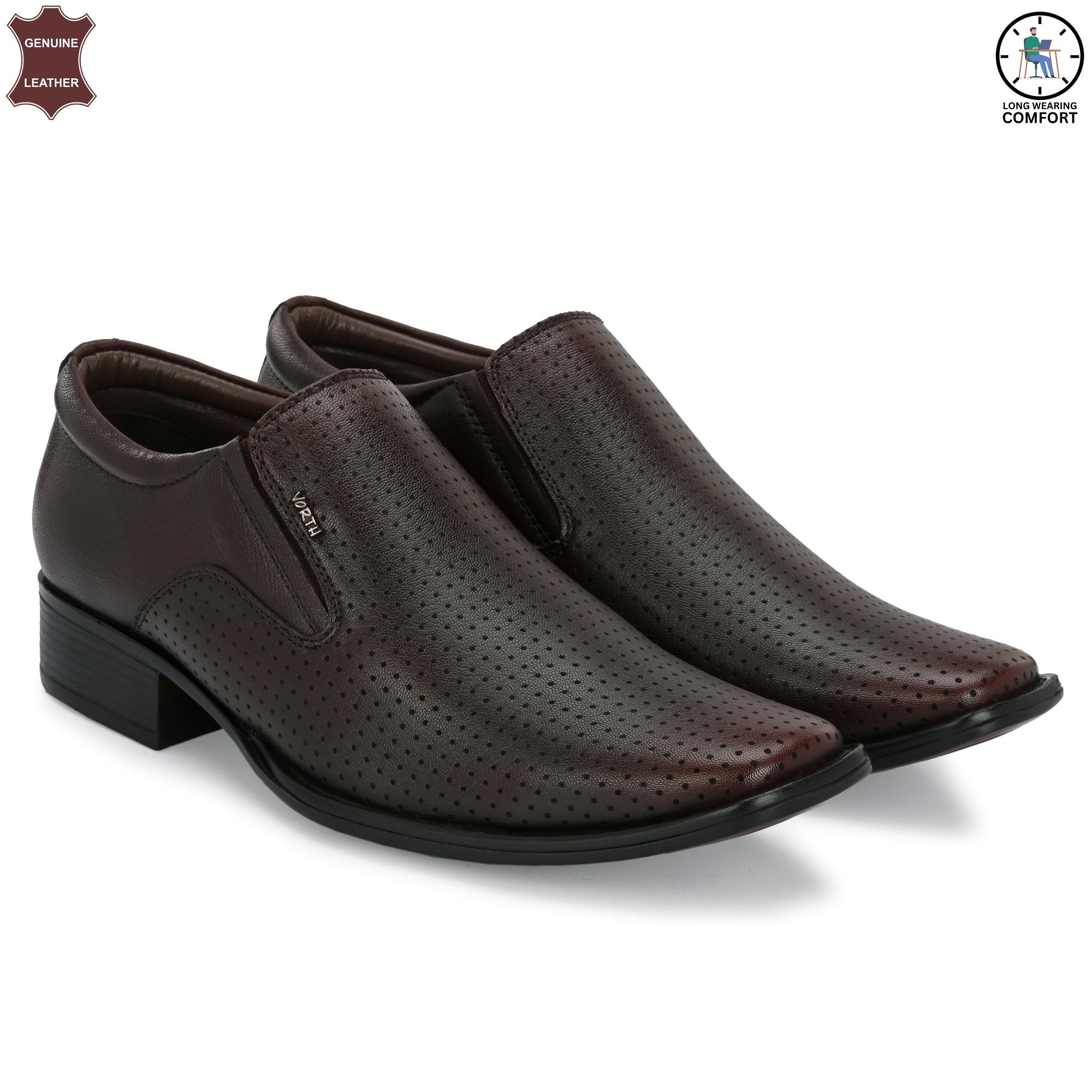 Men’s Brown Slip-on Shoes (44360) | Brown Leather Shoes | Vorth