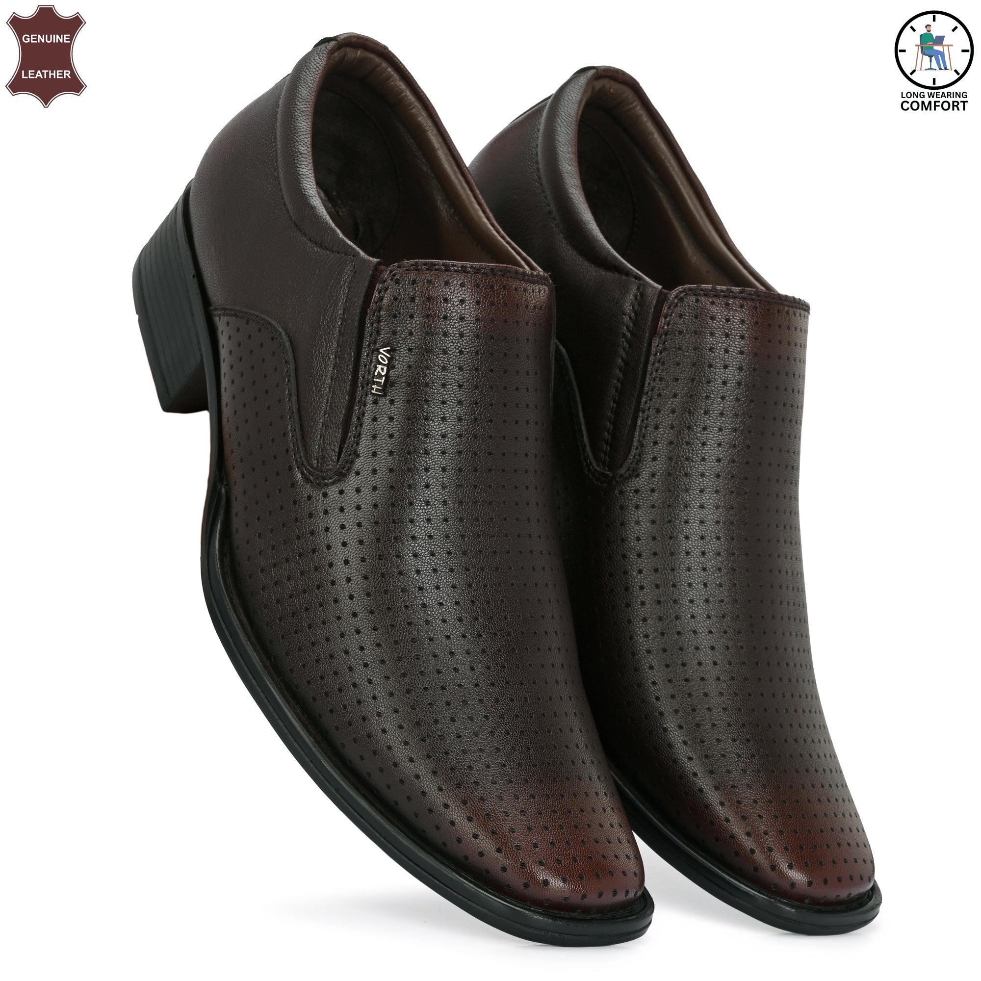 Men’s Brown Slip-on Shoes (44360) | Brown Leather Shoes | Vorth
