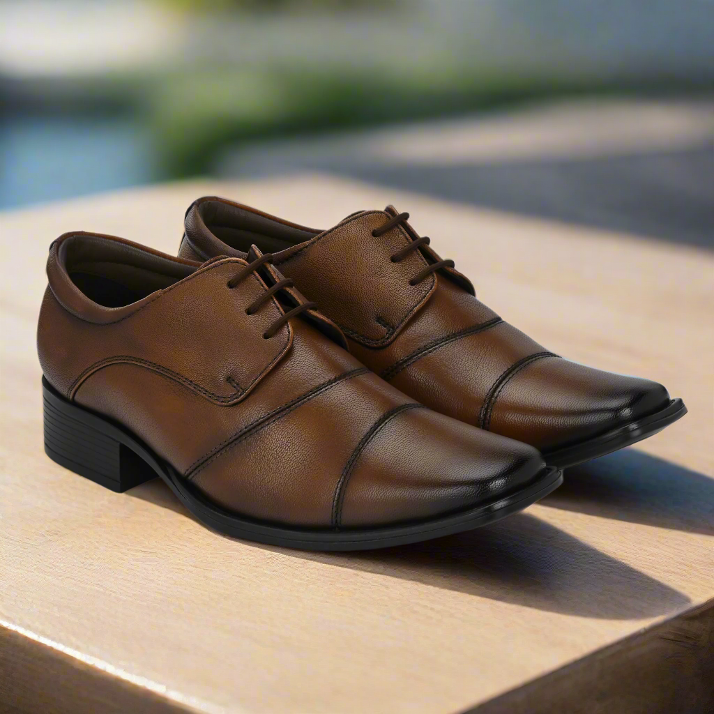 Tan Lace-Up Shoes For Men (44249) | Tan Leather Shoes Formal | Vorth