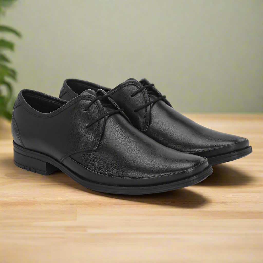Men’s Genuine Leather Comfortable Lace-up Shoes  | Black Office Shoes | Vorth 44560