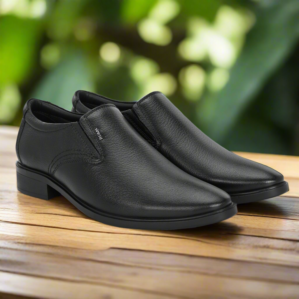 Black Stylish Slip-on Shoe For Men (45151) | Stylish Leather Shoes | Vorth