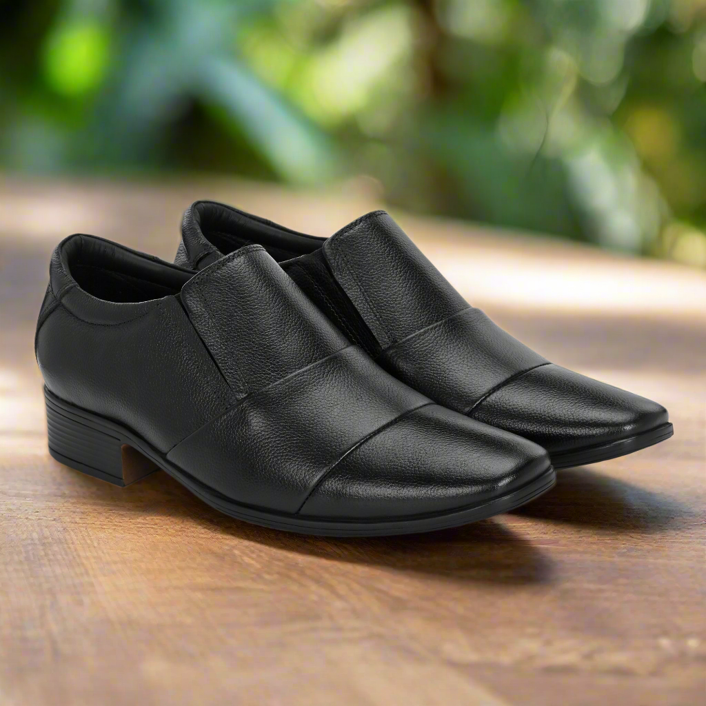 Comfortable Genuine Leather Black Slip on Shoes for Men | Antonio Bruno 1944404 Black